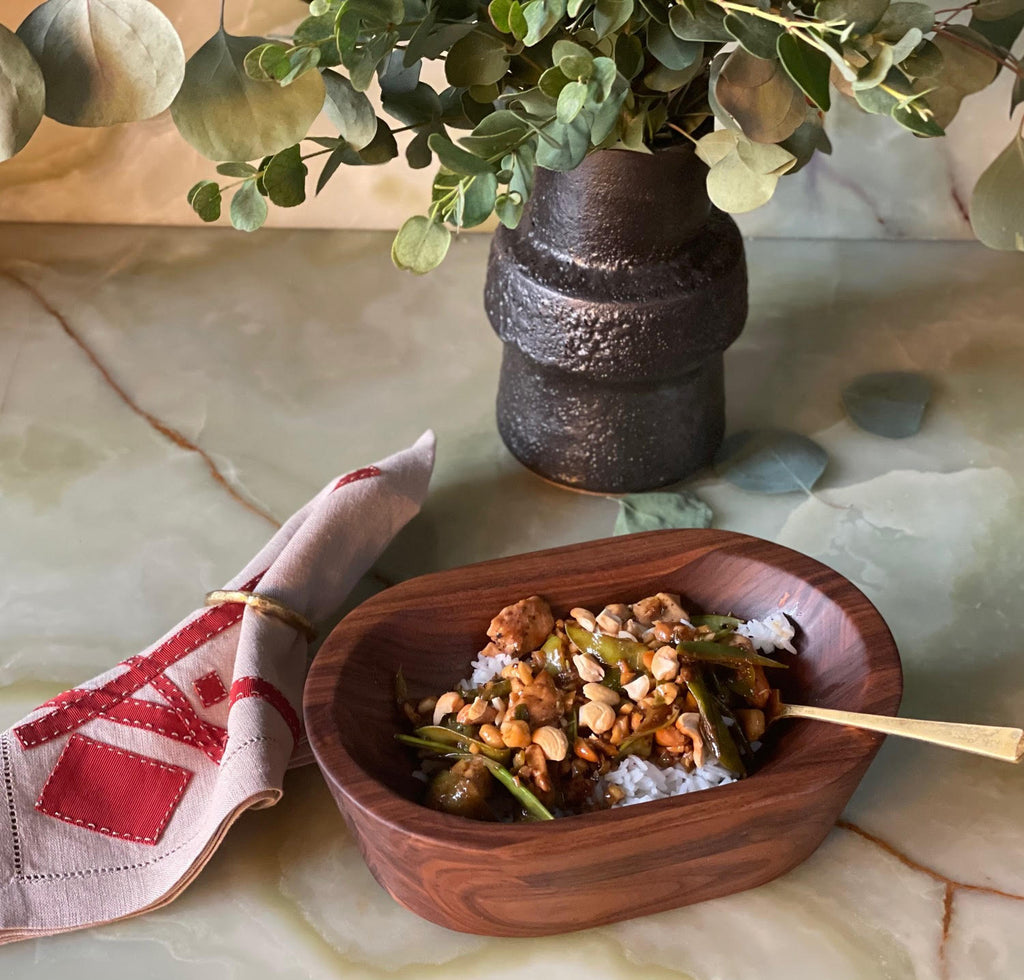 Cashew Chicken with Snow Peas & Jasmine Rice
