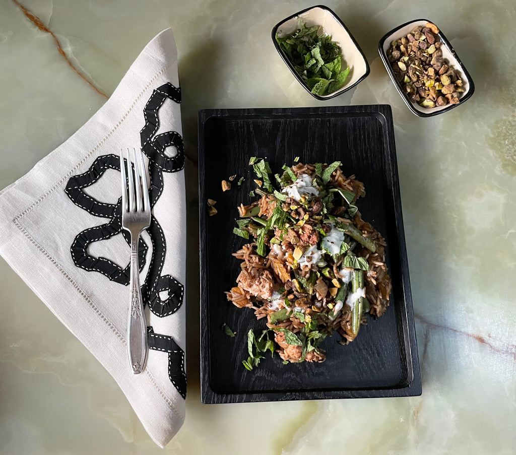 Turkish Pilau with Ground Turkey, Apricots & Tzatziki