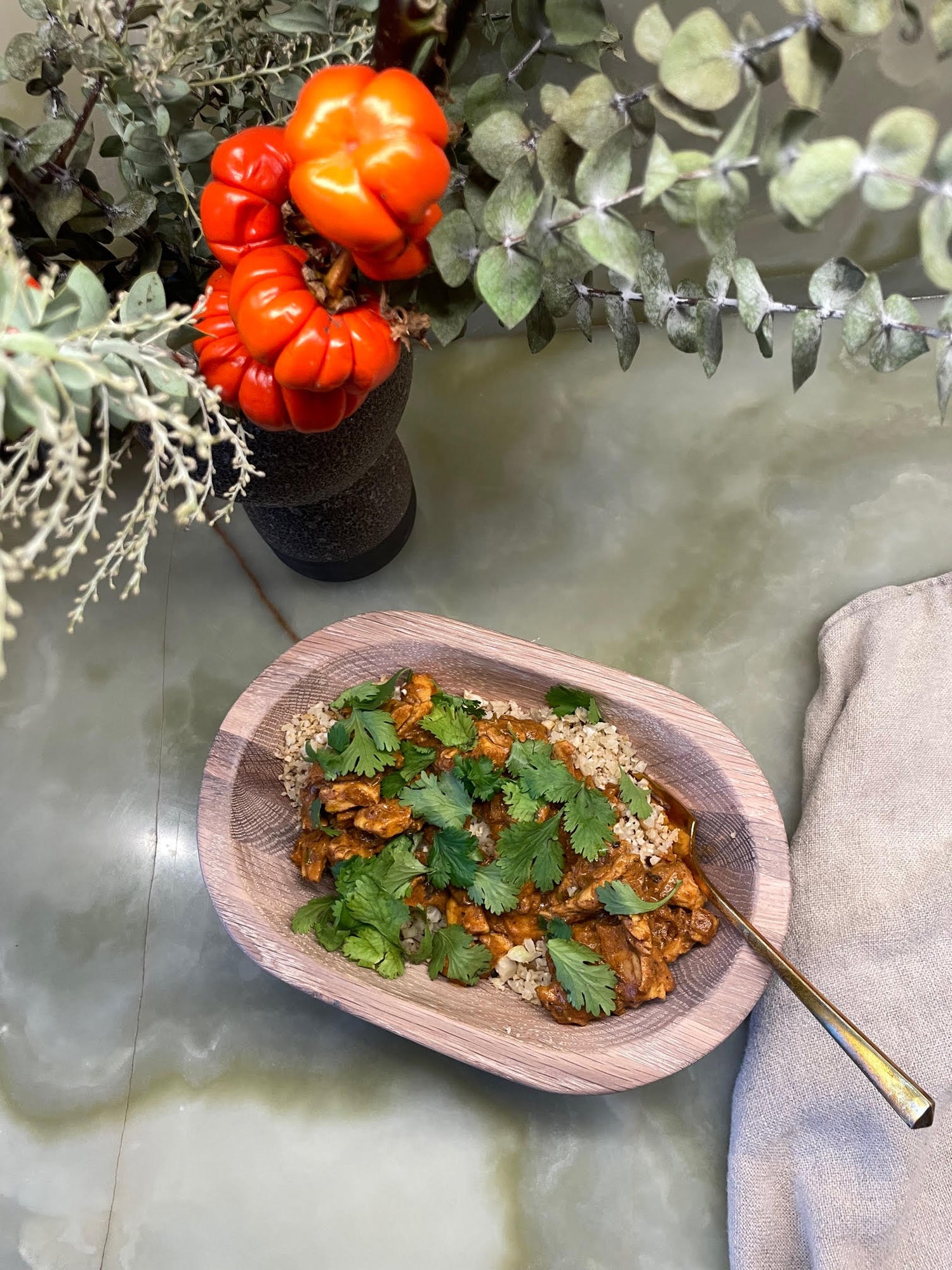 Curry Chicken with Cauliflower Rice